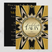 Stilvolle Bachelorette Gold Black Party Einladunge Einladung (Vorne/Hinten)