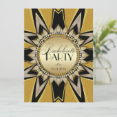 Stilvolle Bachelorette Gold Black Party Einladunge Einladung (Stehend Vorderseite)