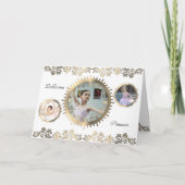 Stilvolle Ballerina Personalisiert Foto Collage Ca Karte (Vorderseite)