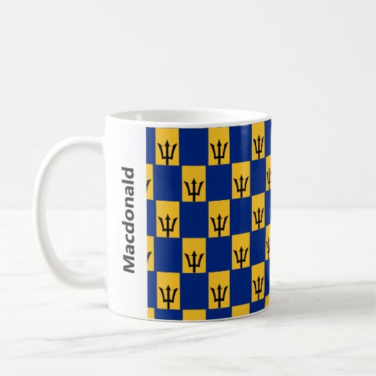 Stilvolle Barbados-Fahne Kaffeepause Tasse (Links)