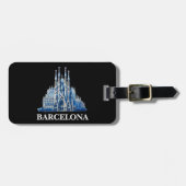 Stilvolle Barcelona Spanien Kathedrale Vintag Gepäckanhänger (Vorderseite horizontal)