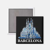 Stilvolle Barcelona Spanien Kathedrale Vintag Magnet (Vorderseite/Rückseite)
