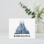 Stilvolle Barcelona Spanien Kathedrale Vintag Postkarte (Stehend Vorderseite)