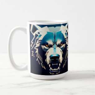 Stilvolle Bärenkunst mit Abstraktem Neon Highli Kaffeetasse