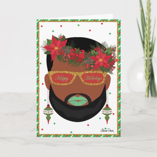 Stilvolle Bart LGBTQ Holiday Card Karte (Vorderseite)