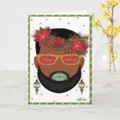 Stilvolle Bart LGBTQ Holiday Card Karte (Gelbe Blume)