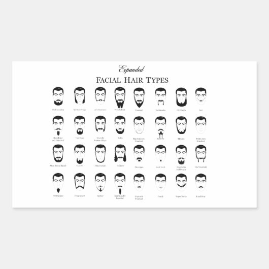 Stilvolle Bart-Sticker Rechteckiger Aufkleber (Vorderseite)