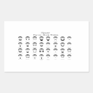 Stilvolle Bart-Sticker Rechteckiger Aufkleber