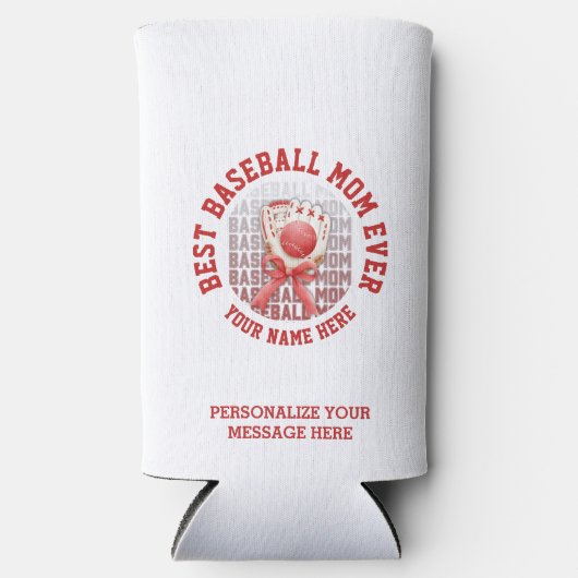Stilvolle BASEBALL MAMA Individuelle Name Mutterta Selters Dosenkühler (Vorderseite)