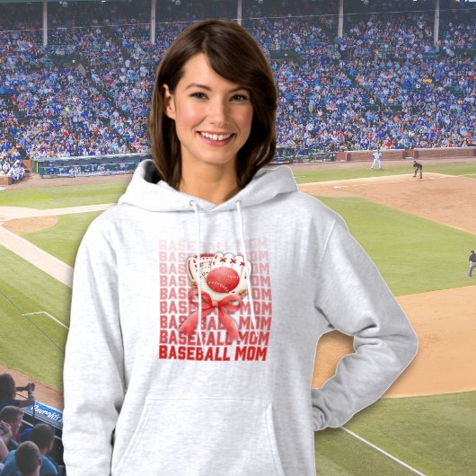 Stilvolle BASEBALL MAMA Mitt Ball Bow Hoodie