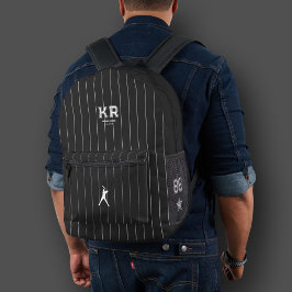 Stilvolle Baseball Schwarz-weiß Stripes Sporty Bedruckter Rucksack