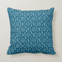 Stilvolle Batik Floral Zeichnend Muster in Aquamar