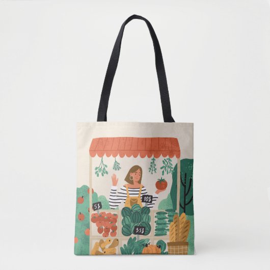 Stilvolle Bauer Markt Ökologisches Lebensmittelges Tasche (Vorderseite)