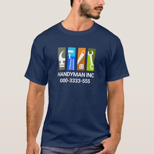 Stilvolle Bauhandyman Tools T-Shirt (Vorderseite)