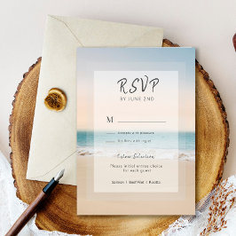 Stilvolle Beach-l-Menü-Optionen Hochzeitsszenario  RSVP Karte