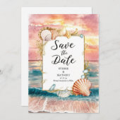 Stilvolle Beach Wedding Save The Date (Vorne/Hinten)