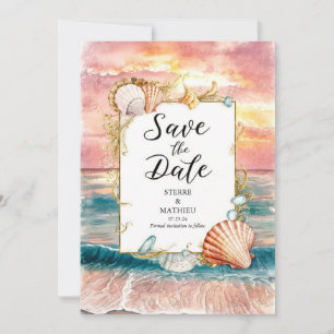 Stilvolle Beach Wedding Save The Date