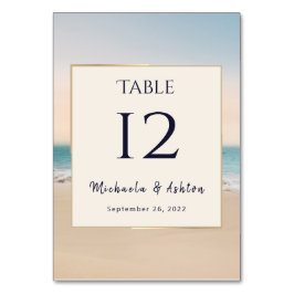 Stilvolle Beach Wedding Tischnummer