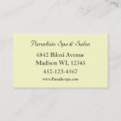 Stilvolle Beauty Salon und Wellness-Center Busines Visitenkarte (Rückseite)