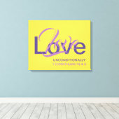 Stilvolle, bedingungslose Liebe Christlich Leinwanddruck (Insitu (Holzboden))