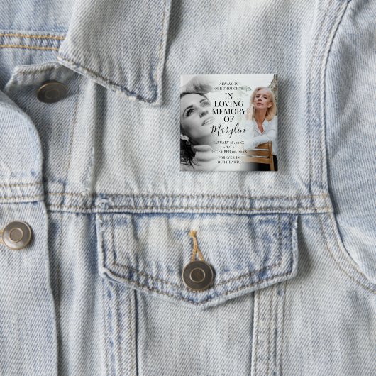 Stilvolle Beerdigungsdenkmal vor und nach dem Foto Button (Beispiel)