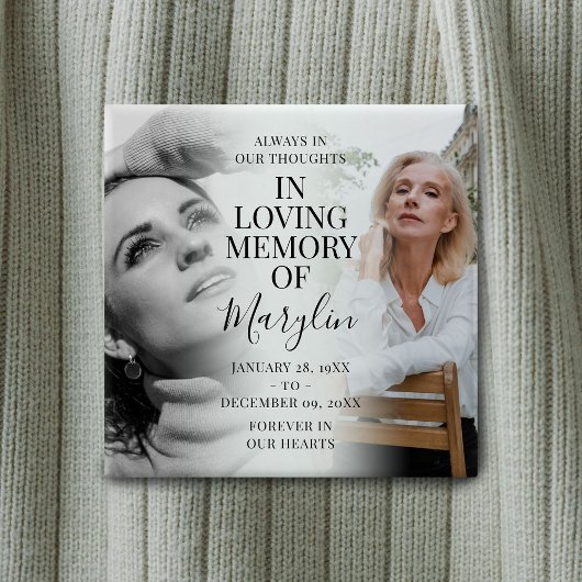 Stilvolle Beerdigungsdenkmal vor und nach dem Foto Button