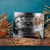 Stilvolle Beerdigungsdenkmal vor und nach dem Foto Fotoplatte (Seite)