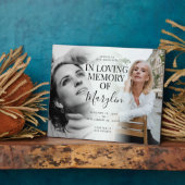 Stilvolle Beerdigungsdenkmal vor und nach dem Foto Fotoplatte (Seite)