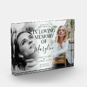 Stilvolle Beerdigungsdenkmal vor und nach Glas Fotoblock (Links)