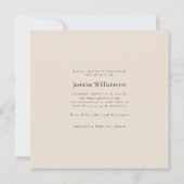 Stilvolle, beige, geschlechtsneutrale Babydusche Einladung (Rückseite)