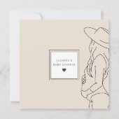 Stilvolle, beige, geschlechtsneutrale Babydusche Einladung (Vorderseite)