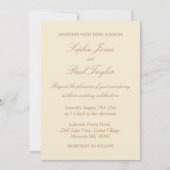 Stilvolle Beige Script Elegant Cream Wedding Einladung (Vorderseite)