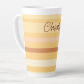 Stilvolle Beige Streifen benennen Milchtasse (Linke Ecke)