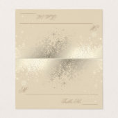 Stilvolle Beige- und Gold-Schneeflocken| Platzkart Visitenkarten (Außenseite Aufgefaltet)