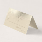 Stilvolle Beige- und Gold-Schneeflocken| Platzkart Visitenkarten (Rückseite)