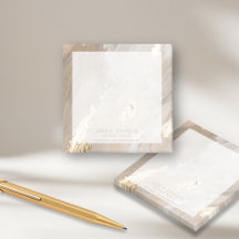 Stilvolle Beige Watercolor Goldene Foil Name Notar