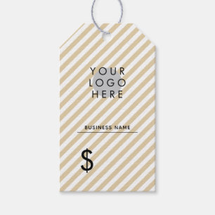 Stilvolle Beige White Your Logo Hole Price-Tag Geschenkanhänger