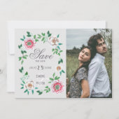 Stilvolle bemalte Blume Save the Date (Vorderseite)