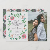 Stilvolle bemalte Blume Save the Date (Vorne/Hinten)