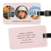 Stilvolle benutzerdefinierte Fotos Rosa rot Gepäckanhänger