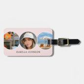 Stilvolle benutzerdefinierte Fotos Rosa rot Gepäckanhänger (Vorderseite horizontal)