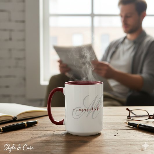 Stilvolle benutzerdefinierte Namensmonogramm-Kunst Tasse