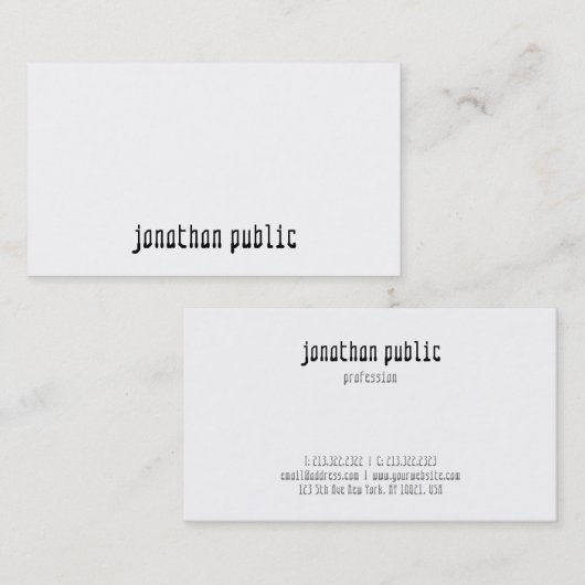Stilvolle Berufliche Einfache Vorlage Modernes Des Visitenkarte (Vorne/Hinten)
