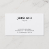 Stilvolle Berufliche Einfache Vorlage Modernes Des Visitenkarte (Rückseite)