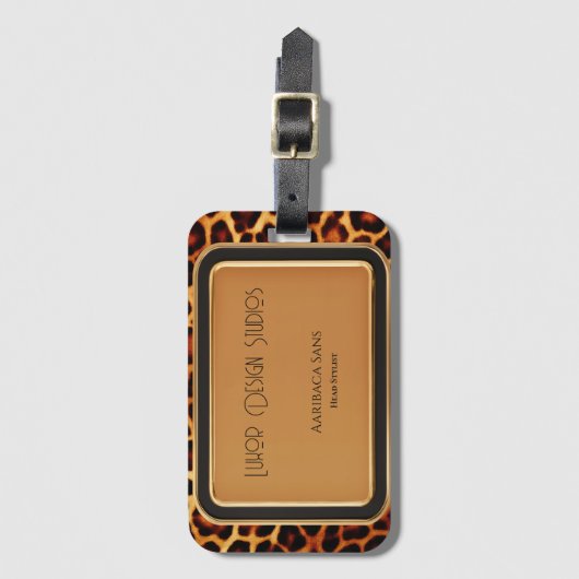 Stilvolle Berufliche Erstplatine Leopard Print Gepäckanhänger (Vorderseite Vertikal)