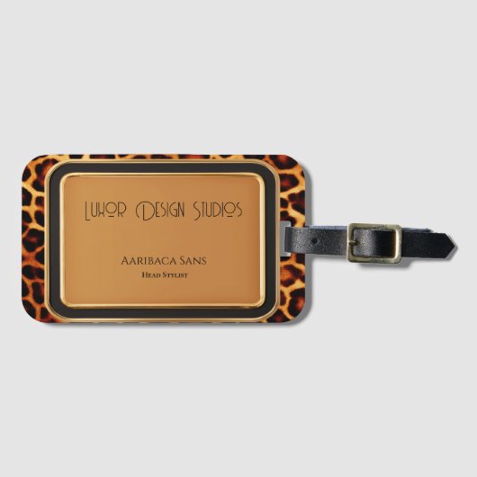 Stilvolle Berufliche Erstplatine Leopard Print Gepäckanhänger (Vorderseite (Horizontal))