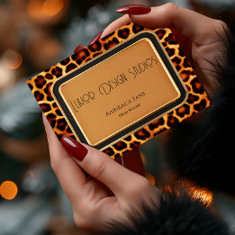 Stilvolle Berufliche Erstplatine Leopard Print Visitenkarte