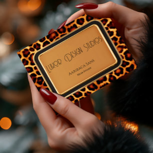 Stilvolle Berufliche Erstplatine Leopard Print Visitenkarte