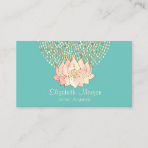 Stilvolle Berufliche Golddots Lotus Mint Green Visitenkarte