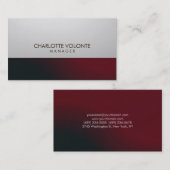 Stilvolle Berufliche Gray Red Artwork Visitenkarte (Vorne/Hinten)